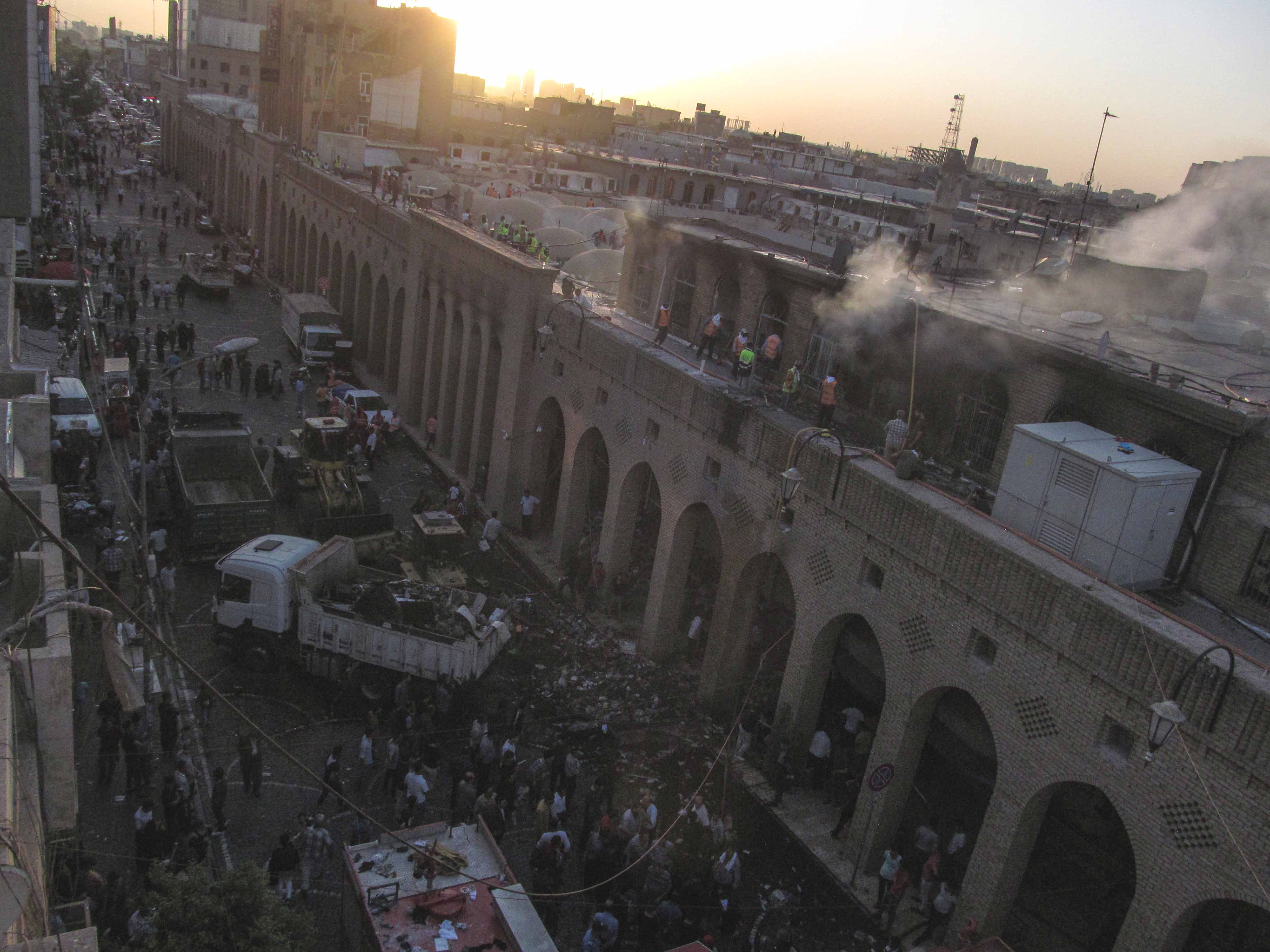 PHOTOS: Firefighters extinguish blaze in Erbil's old market 
